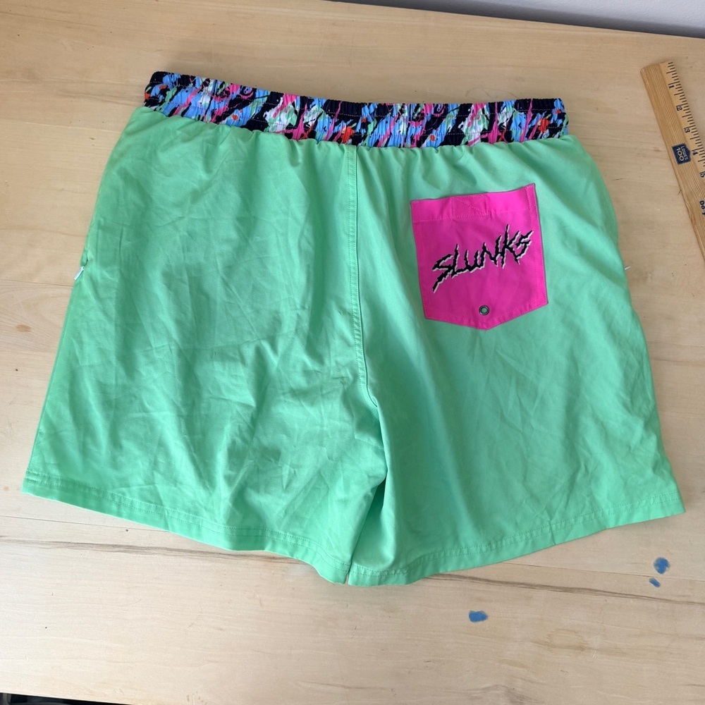 Slunks lined volleyball swim shorts. Neon green. XXXL - Picture 2 of 6